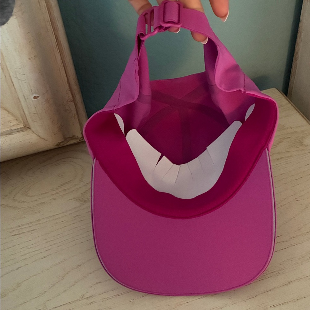 Lululemon Athletica Fast and Free Ponytail Running Baseball Cap Hat Pink Magenta - Picture 5 of 8